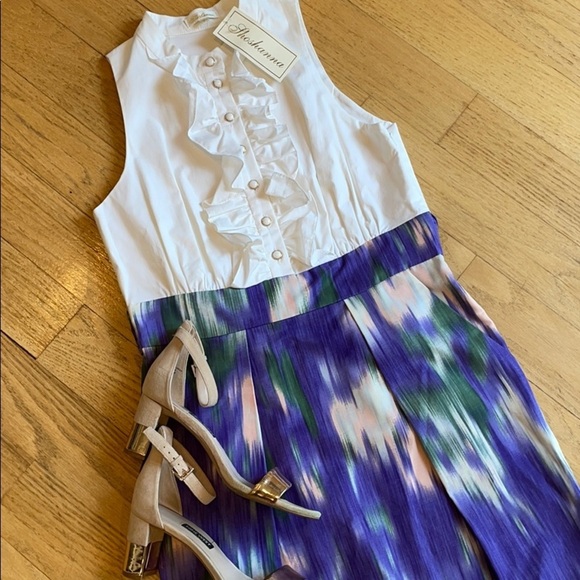 Shoshanna dress Ruffle Monet Print - Picture 2 of 8